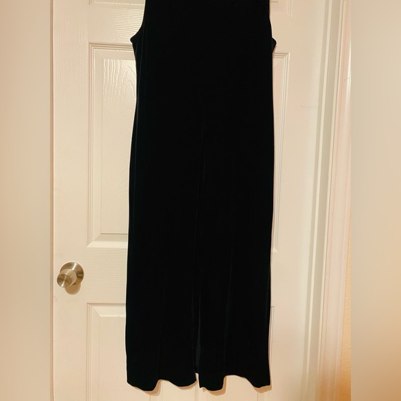 SOLD Vintage Coldwater Creek Aline Black Velvet Dress With Back Slit size L - Picture 4 of 10
